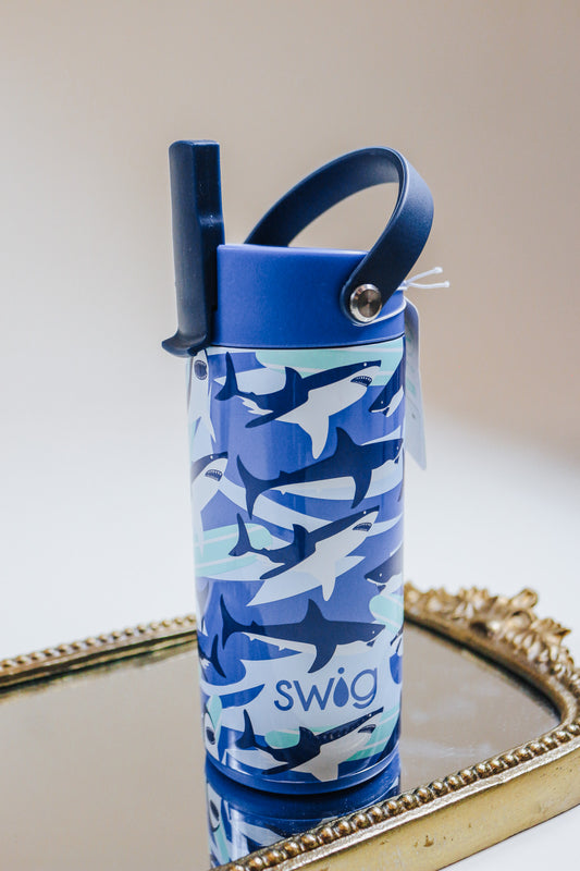 Shark Blue Flip + Sip Tumbler 12oz Swig