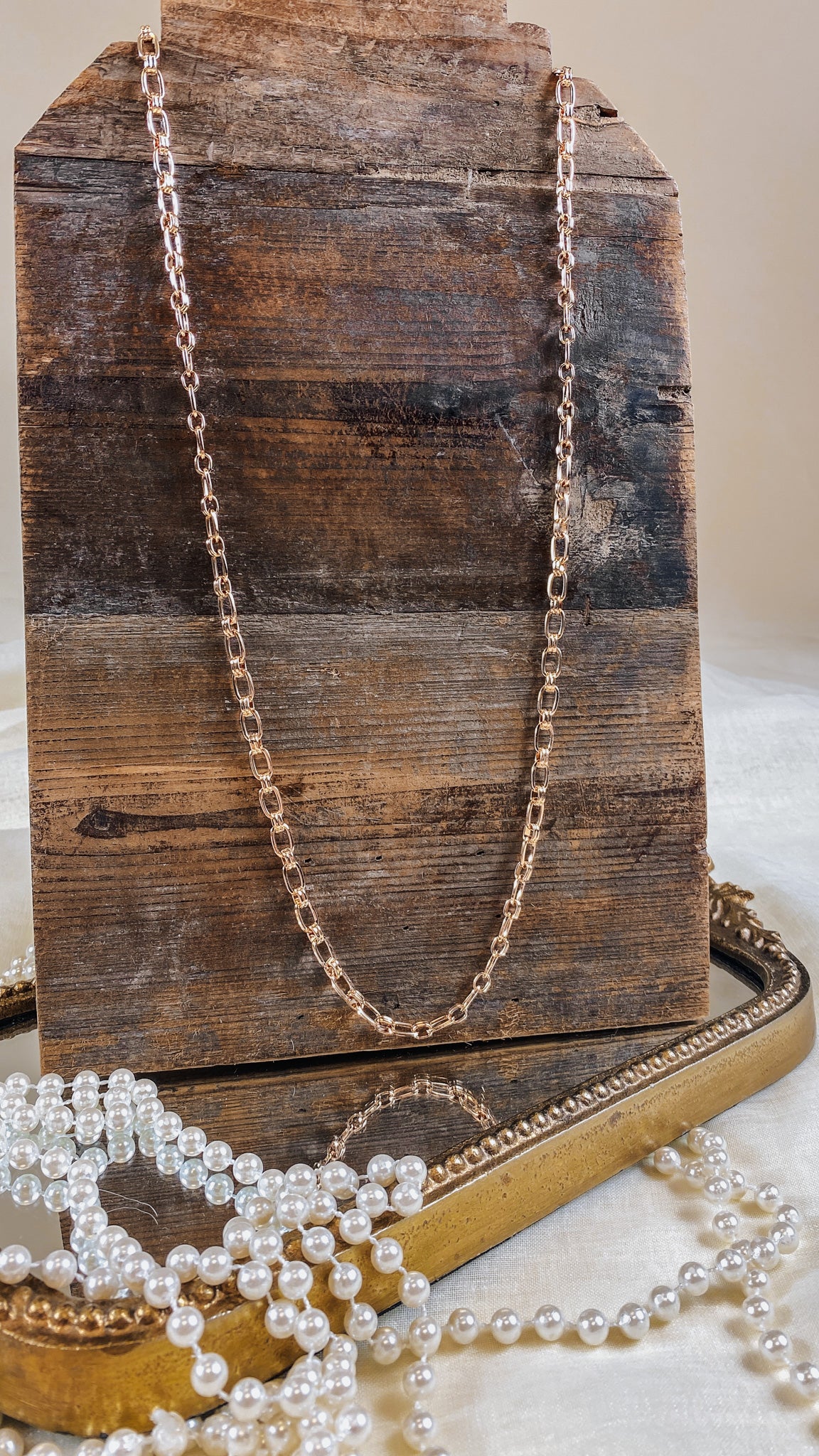 Water Resistant Gold Link Chain 36" Necklace