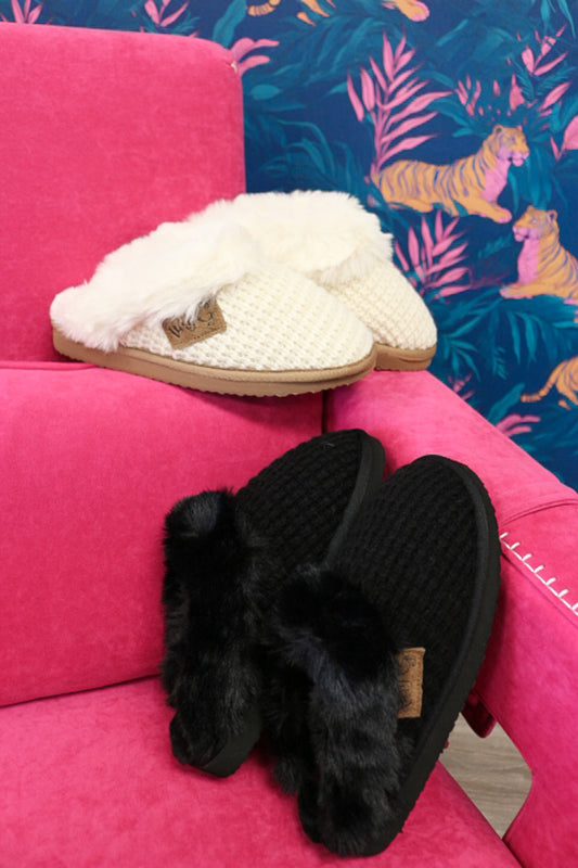 Sweater Knit Slippers -2 Colors