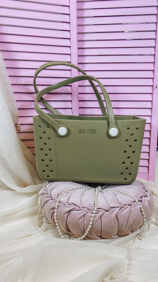 Olive Multi Purpose Croc Tote -2 Sizes
