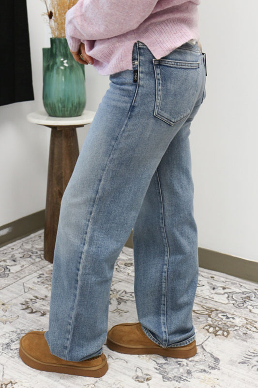 Loose And Low Grove Low Rise Silver Jeans