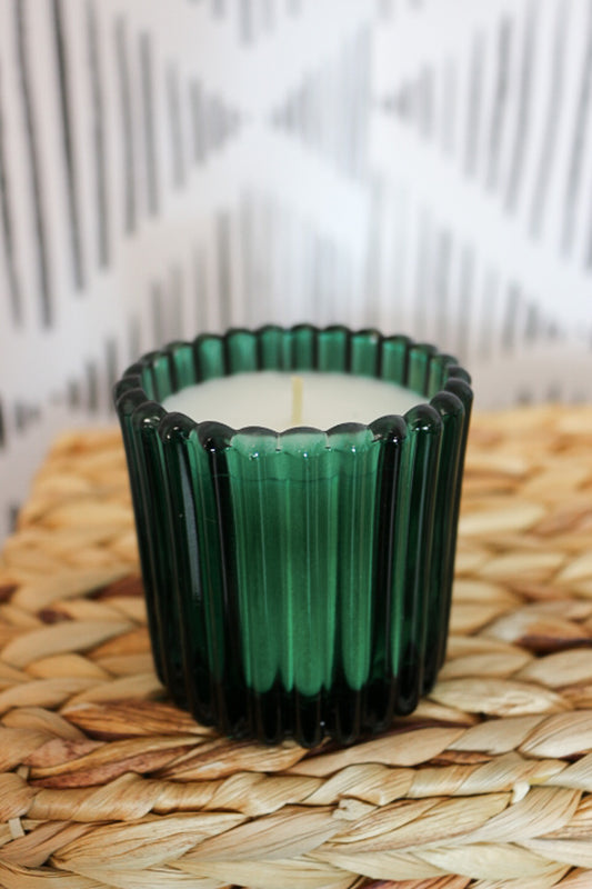 Balsam & Fir Green Glass Holiday Candle