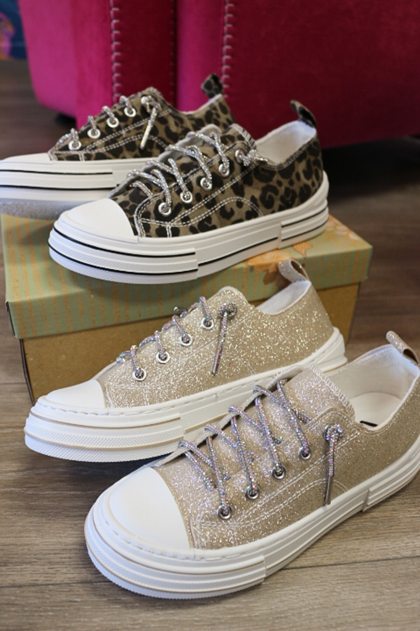 Aman Leopard Glitter Sneaker