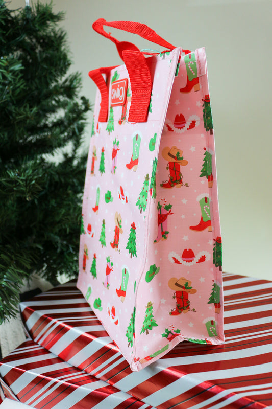 Howdy Holidays Tall Reusable Bag Swig