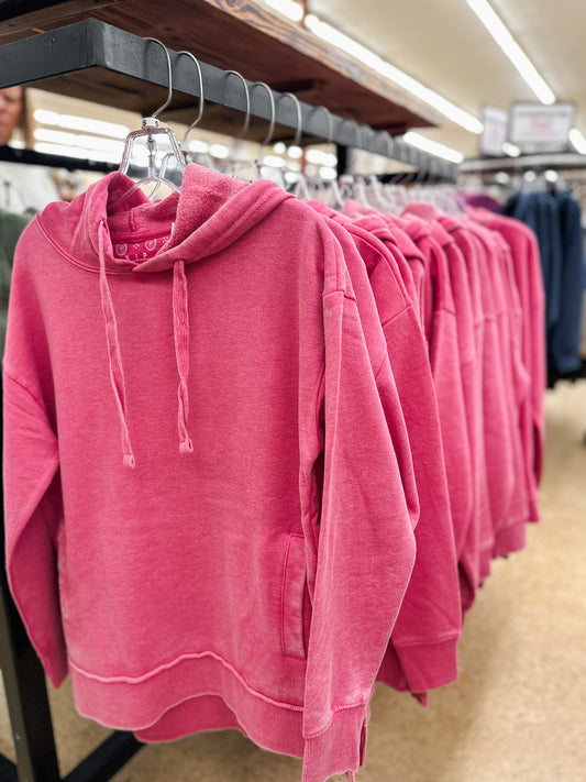 The Marnie Vintage Wash Fleeced Hoodie -3 Colors