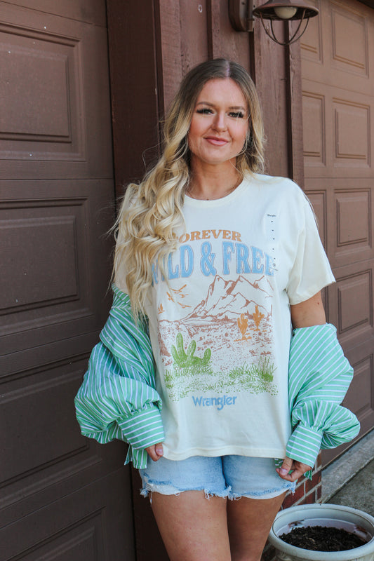 Wrangler Women's Antique White Western Graphic Girlfriend Tee