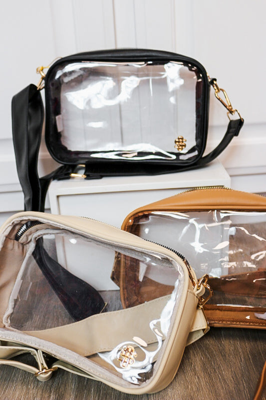 Clear Leather Crossbody Purse -Multiple Colors