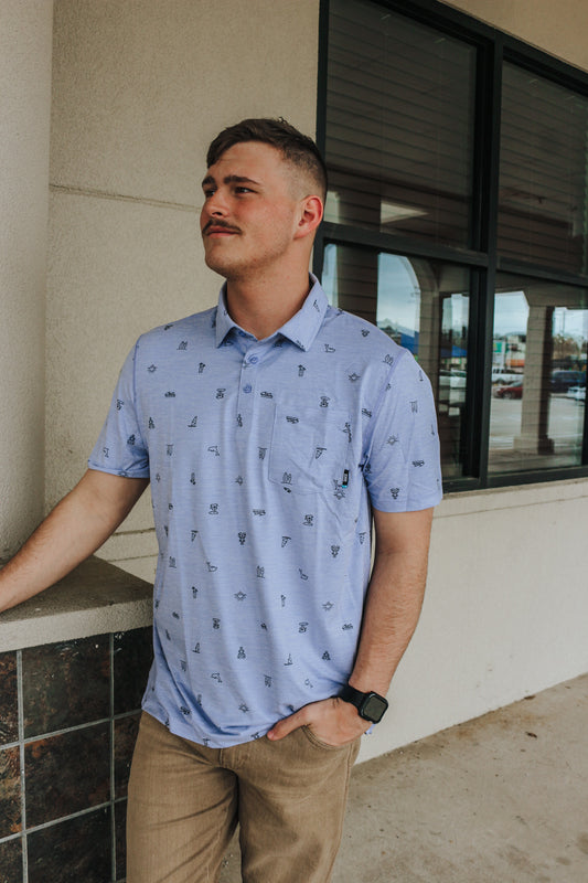 Drop Temp All Day Cooling Polo- Lavender Heather