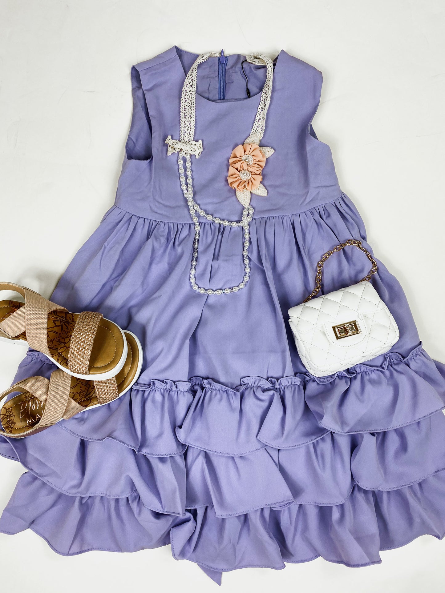 Classic Blush Flower and Pearl Necklace