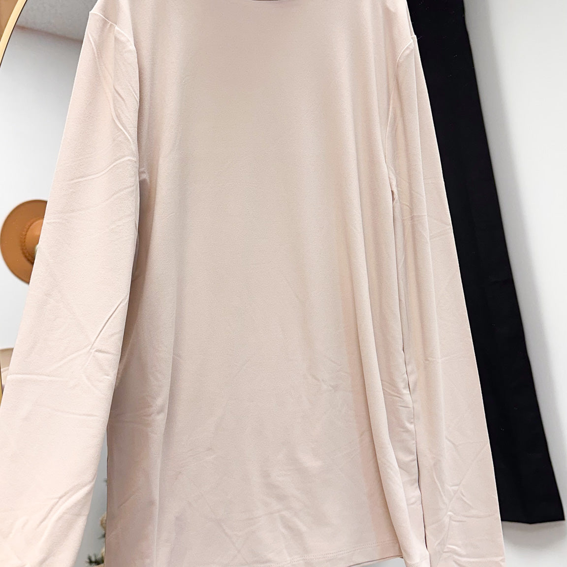 Mutual Agreement Solid Mock Neck Top
