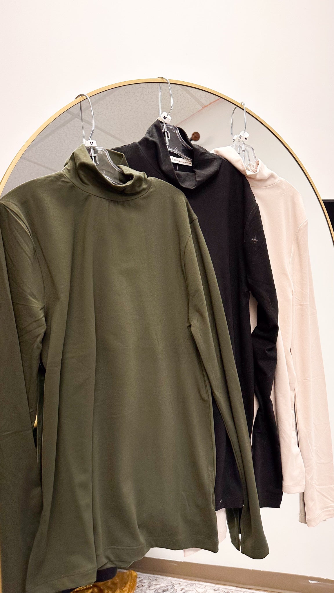 Mutual Agreement Solid Mock Neck Top -3 Colors