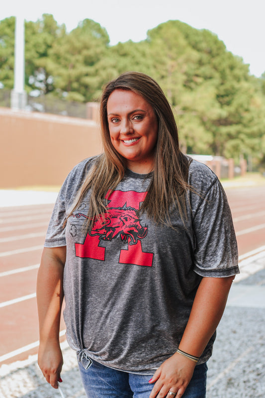 1964 Hog Running Through A Tee