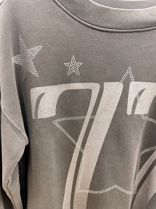 Rhinestone 77 Charcoal Grey Sweatshirt
