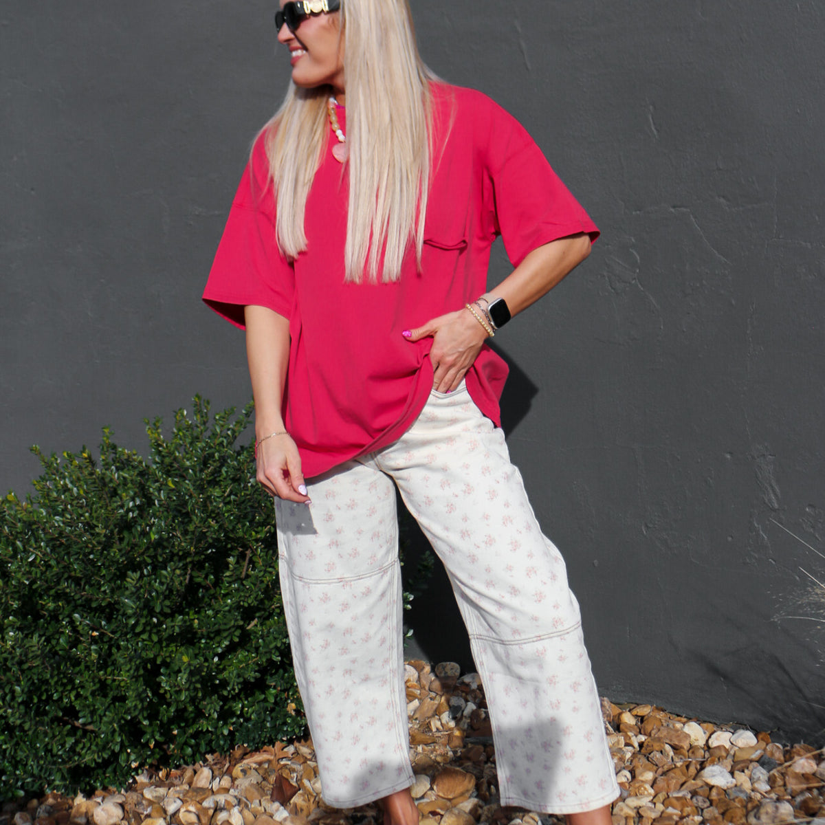 Half pocket tee, shown in one of several available colors