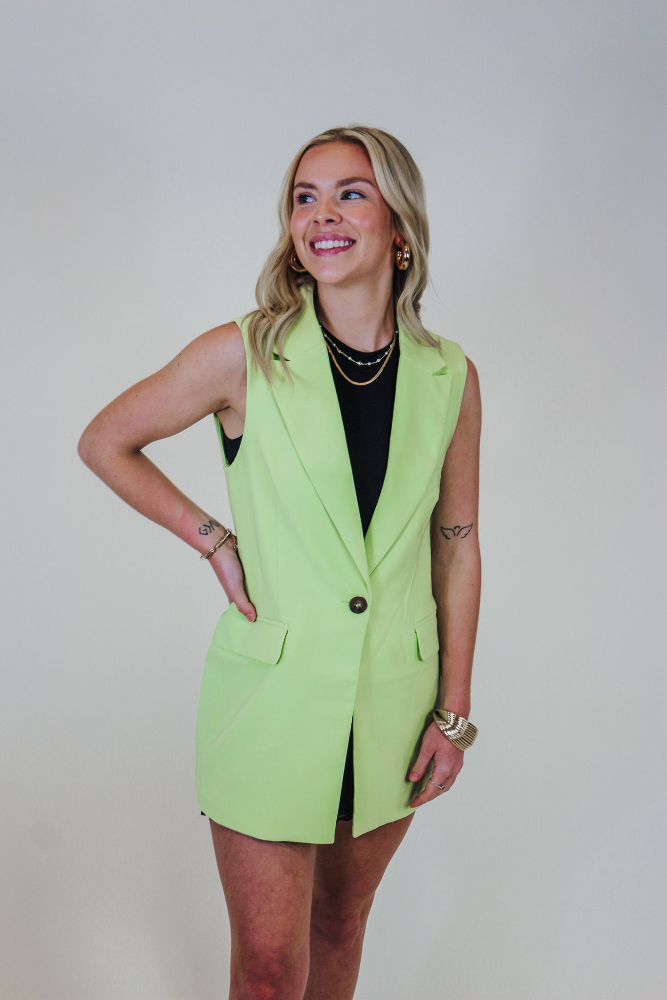 Really Mean It Sleeveless Blazer -2 Colors