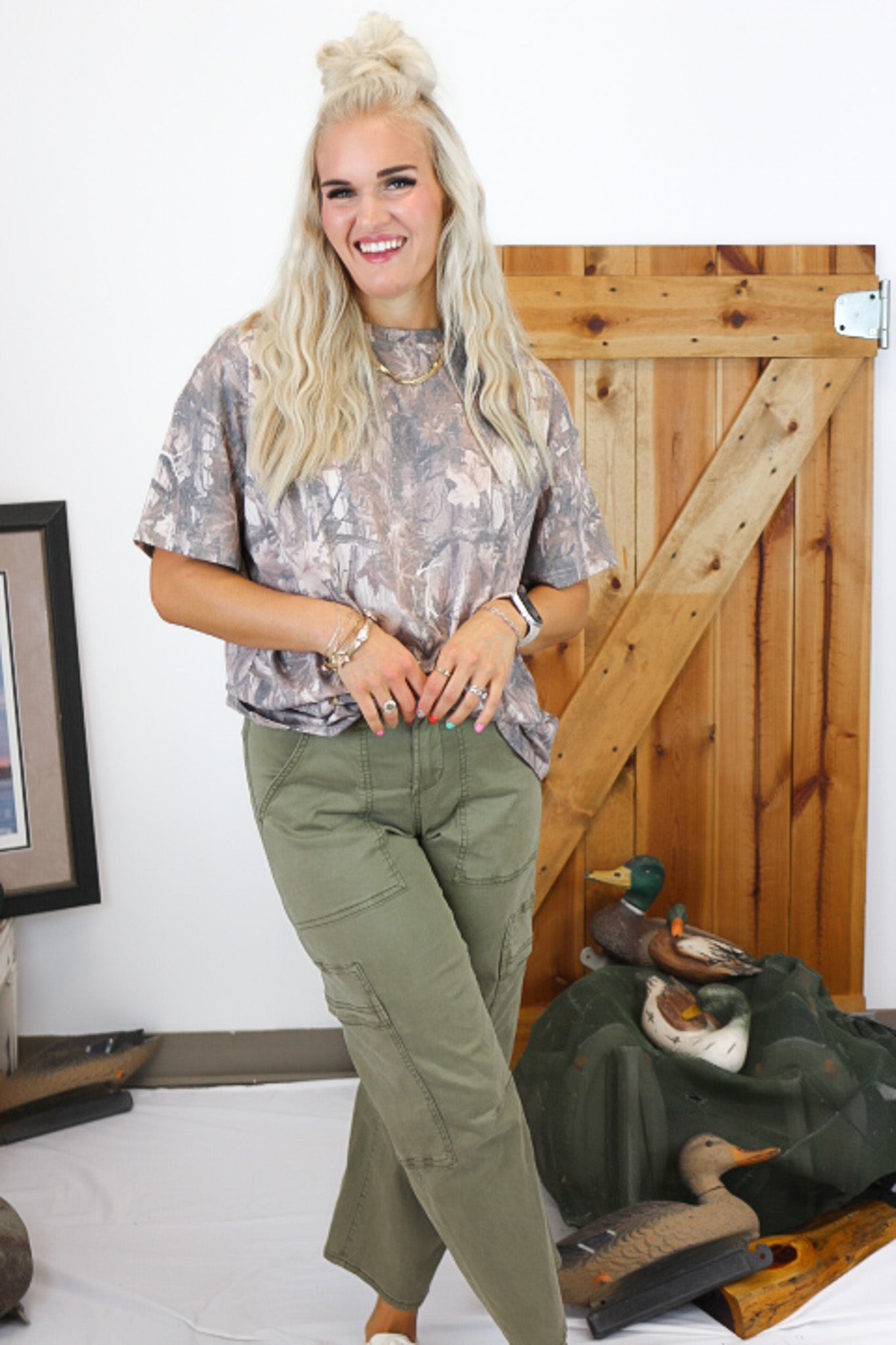 Lasso Straight Leg Olive Branch Green Pant By Dear John