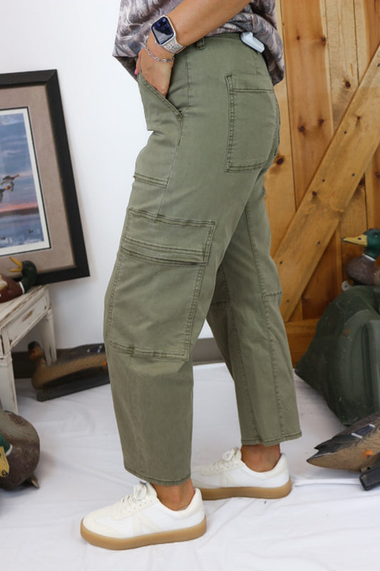 Lasso Straight Leg Olive Branch Green Pant By Dear John