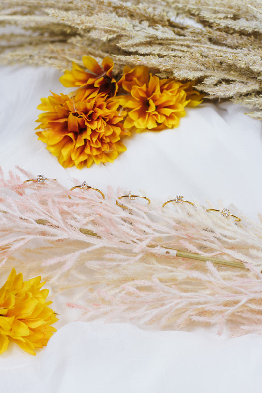 Gold Initial G Ring - Water Resistant