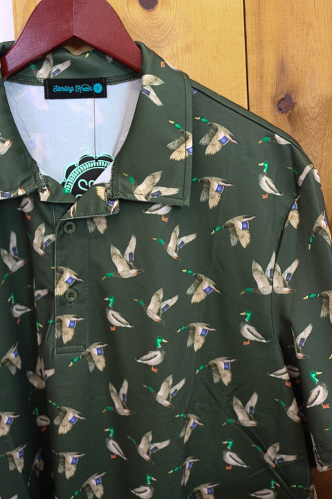 Flee The Flock Green Mallard Polo