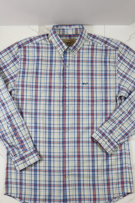 Coastal Cotton Men's Neon Twill Cotton Bamboo Button Up Shirt