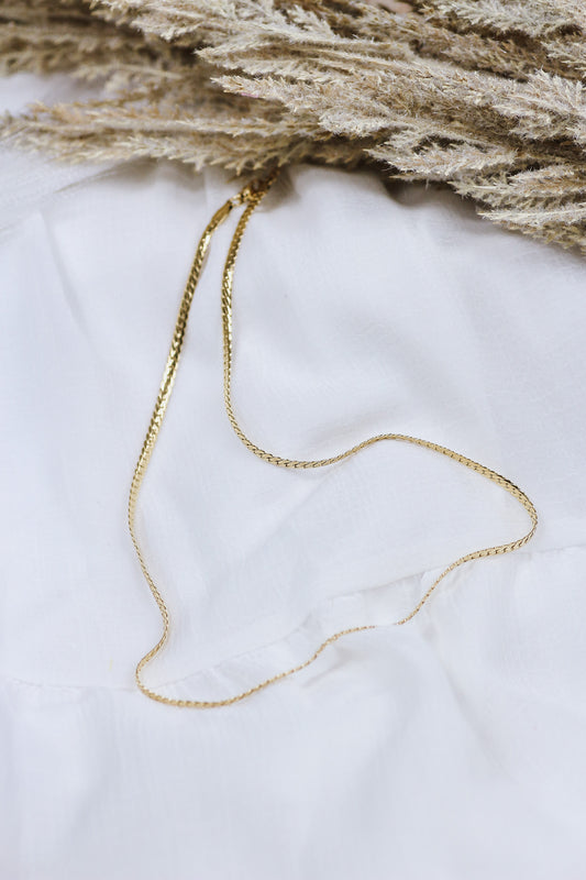 Gold Dainty Braided Necklace - Waterproof
