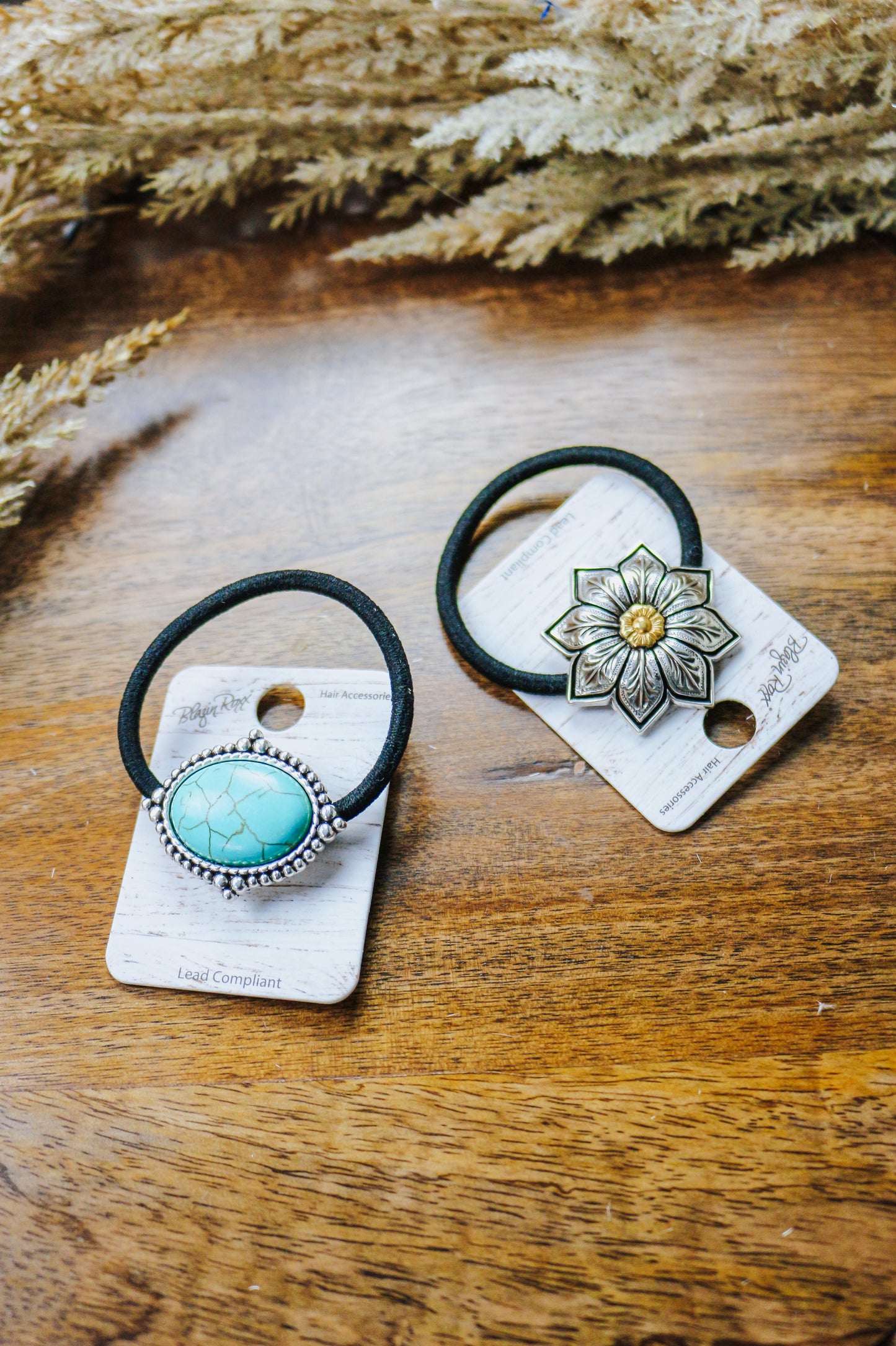 Silver Flower Blazin Roxx Hair Tie