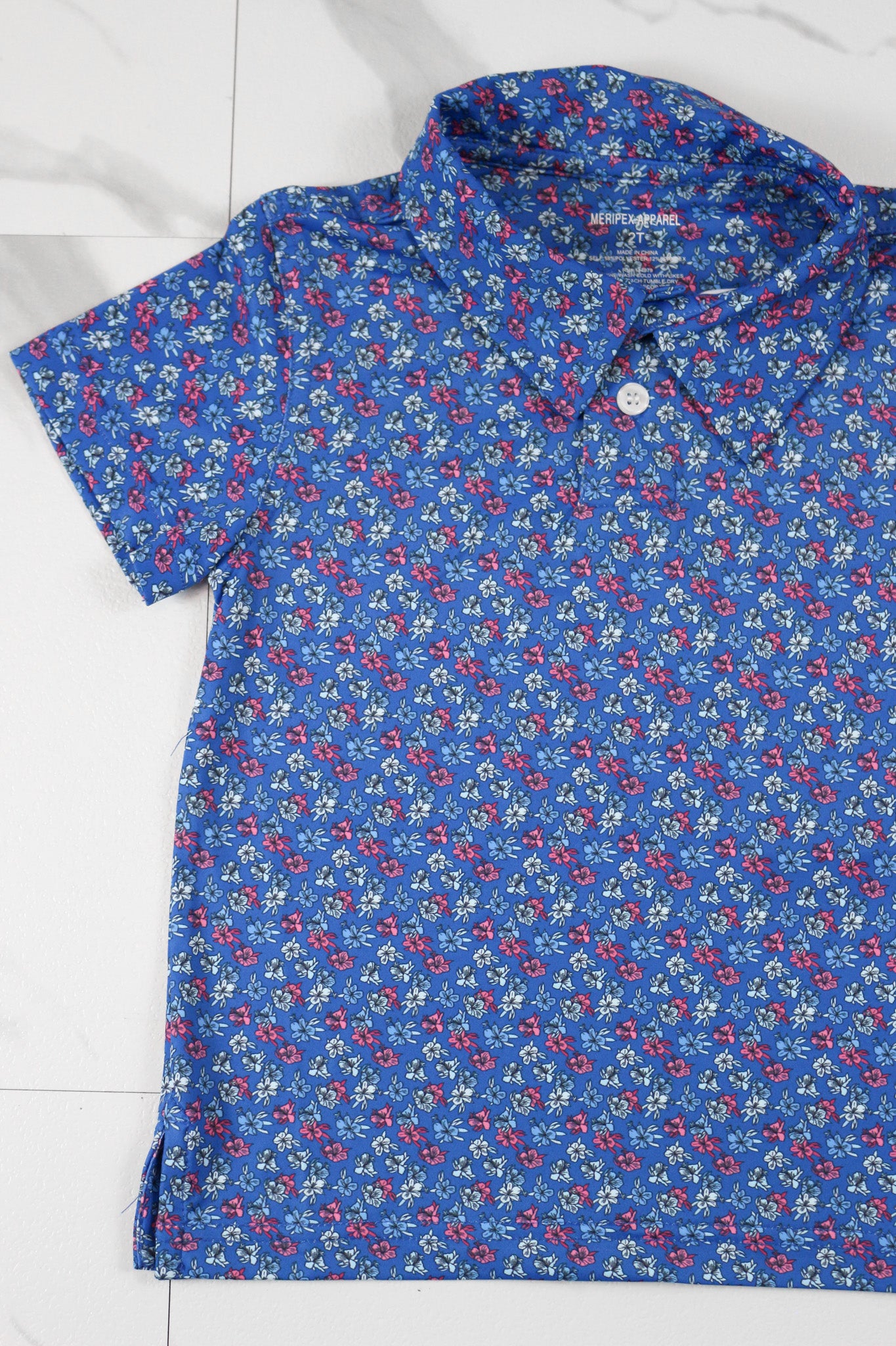 Meripex Kids Blue Floral Polo