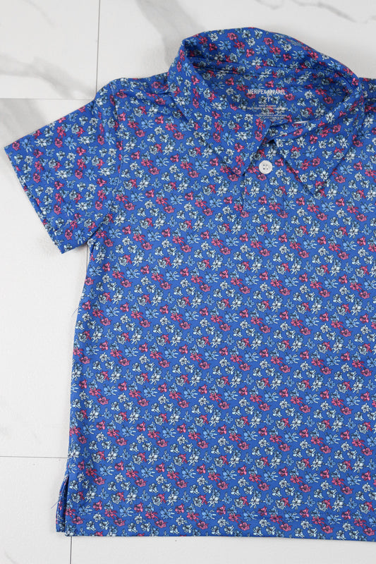 Meripex Kids Blue Floral Polo