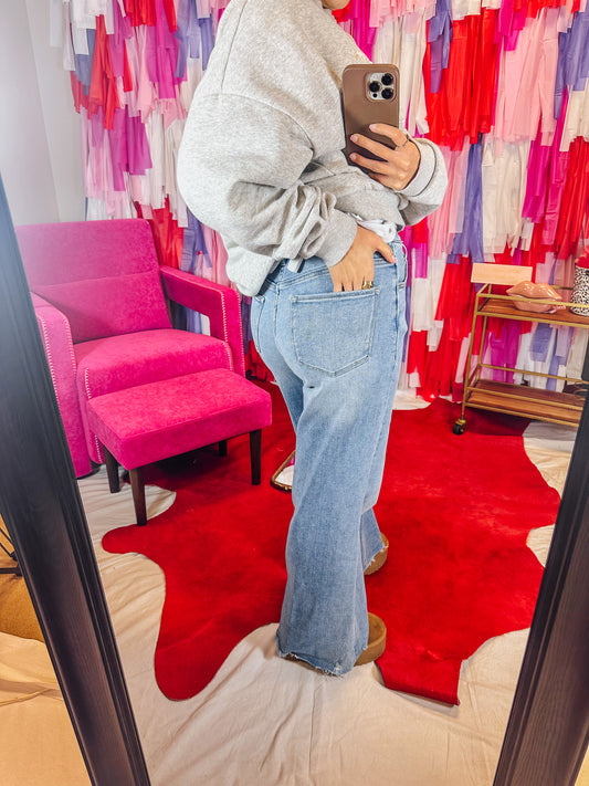 Fiona Wide Leg High Rise Jeans -2 Colors