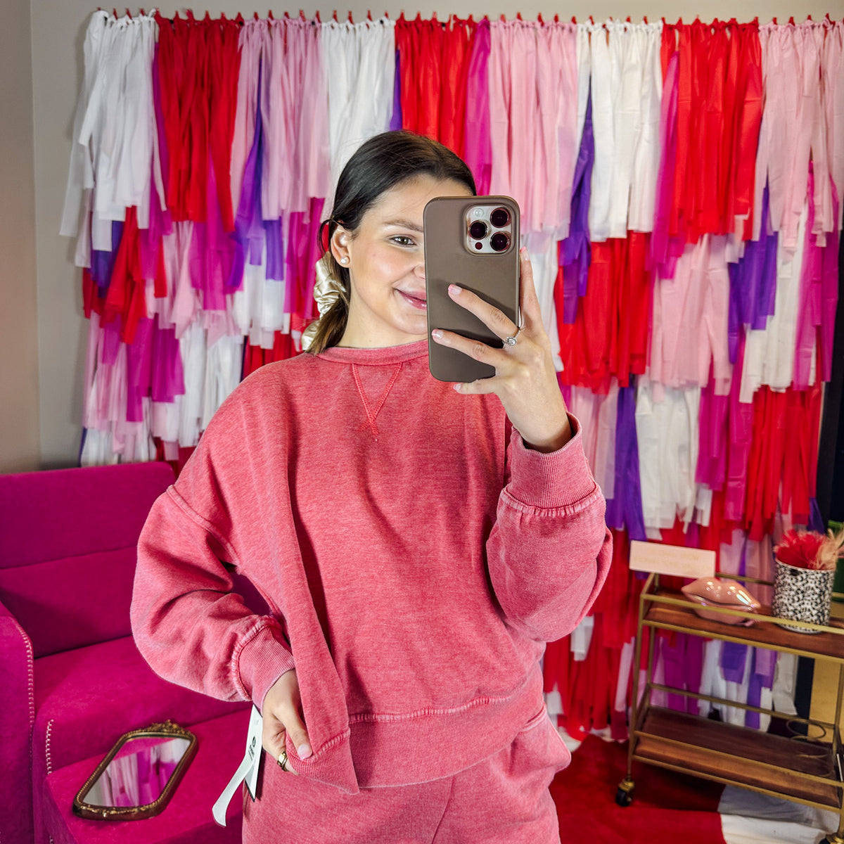 Working Through It Burnout Fleece Sweatshirt