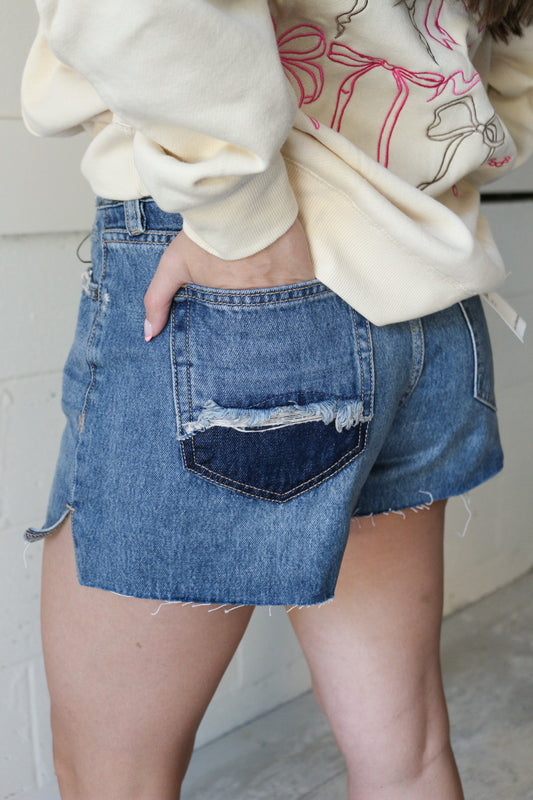 Hidden Mid Rise Denim Shorts