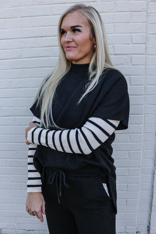 Sweet As You Oatmeal Striped Sweater