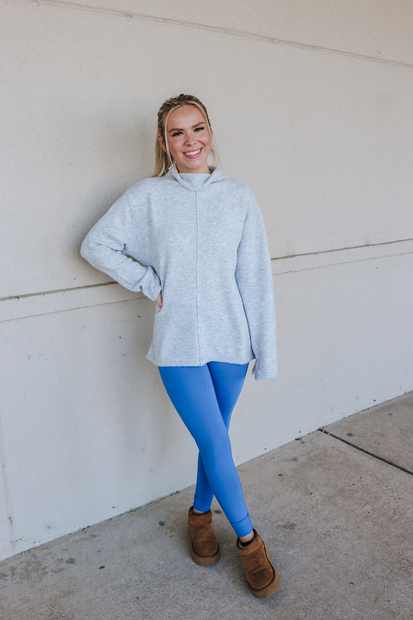 Just In Time Heather Grey Turtleneck Sweater