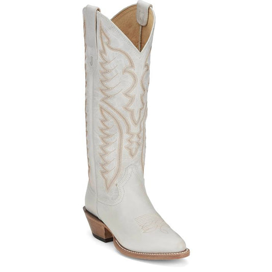 Justin Evelyn 15" Vintage Ivory Cowhide Western Boot