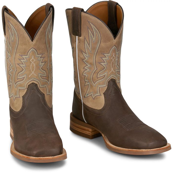 Justin Rustle 11" Grizzly Brown Western Boot