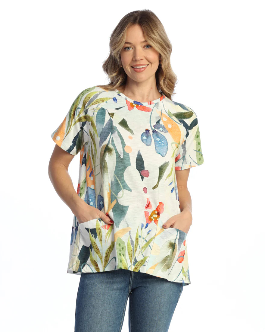 Lemonade Floral Cream Multi Tunic Top