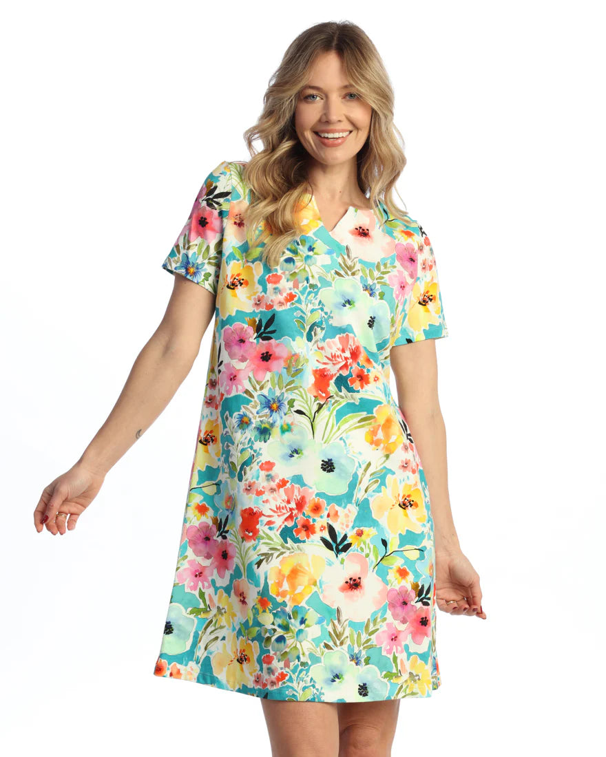 Blooming Blue Multi Floral Dress