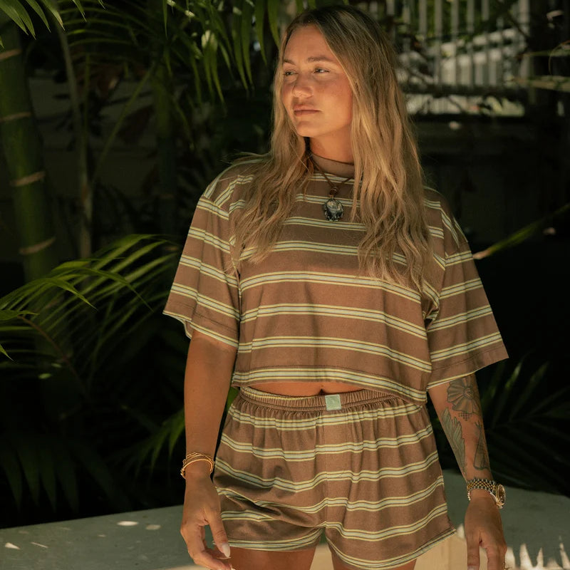Way Down South Tribe Kelley Stripe Boxy Tee