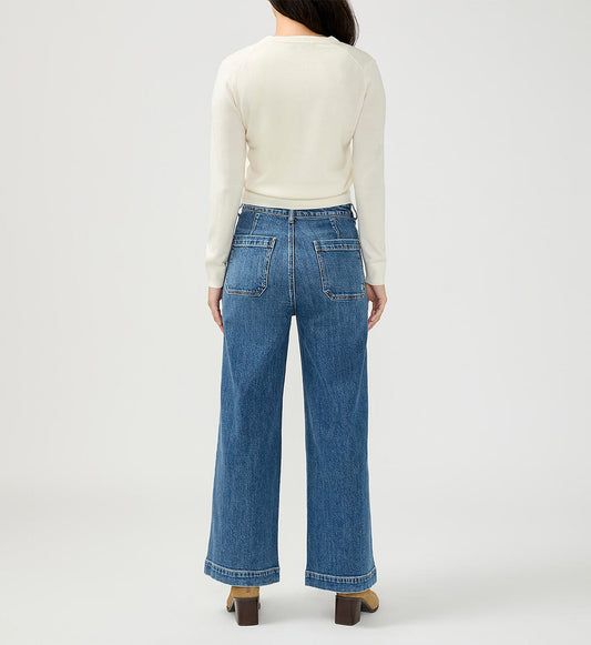 Women's 70s High Rise Ankle Wide Leg Jeans By Silver