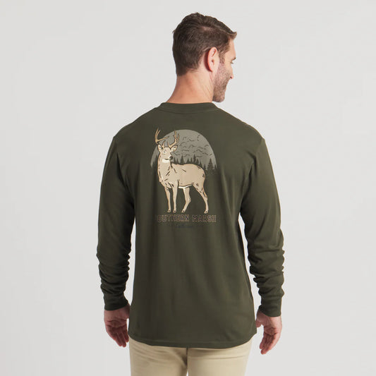 Southern Marsh Dark Olive Eight Point Long Sleeve Tee