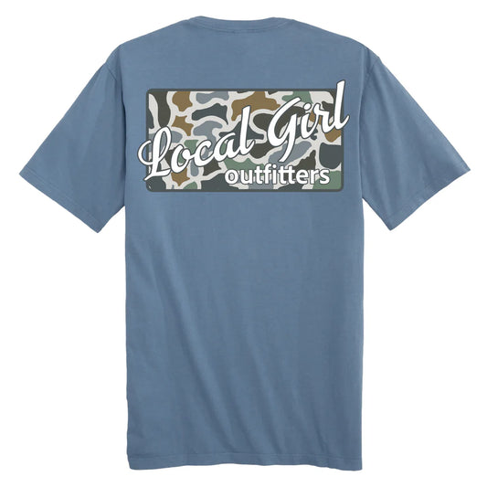 Local Girl Slate Blue Camo Tee