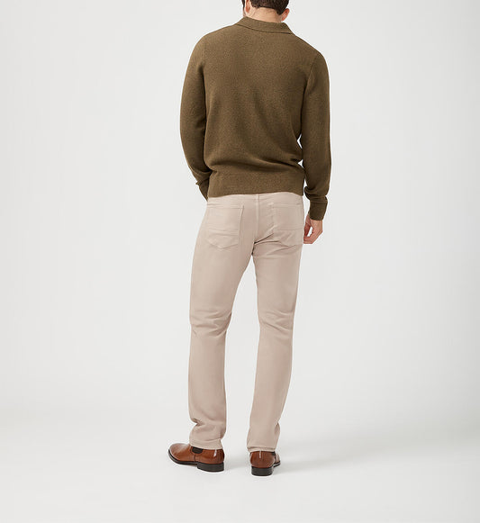 Men's Khaki Machray Athletic Fit Straight Leg Pants By Silver