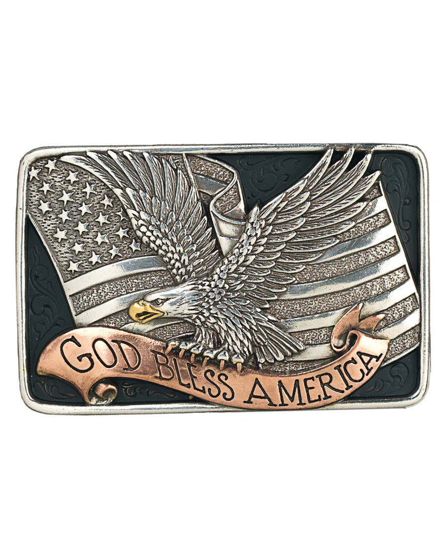 Nocona God Bless America Belt Buckle
