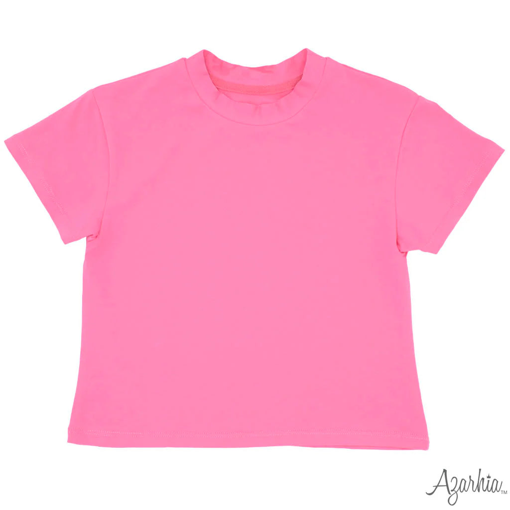 Girl's Solid Pink Boxy T Shirt