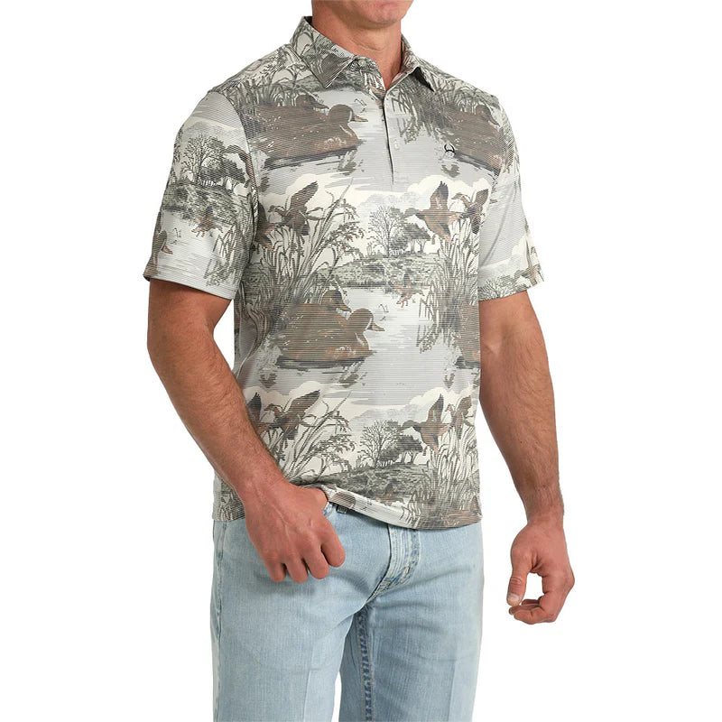 Cinch Mens ArenaFlex Duck Print Polo