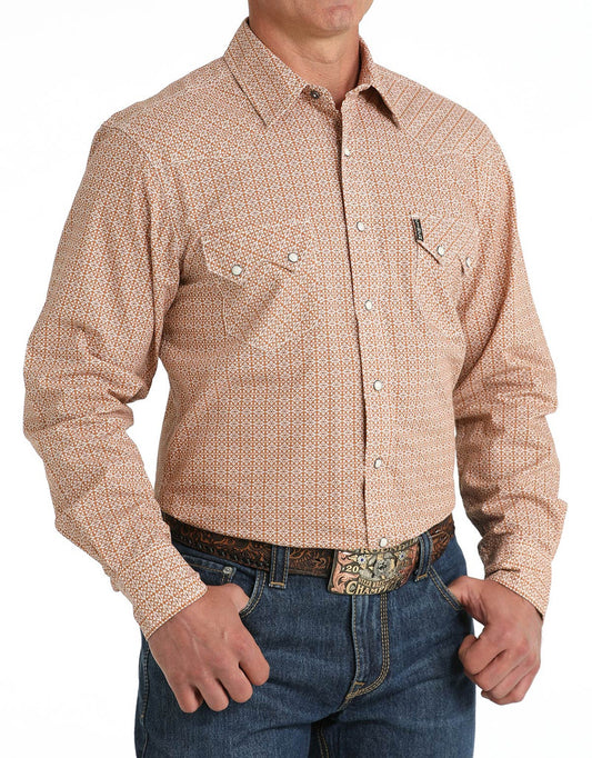 Cinch Men's Modern Fit Gold Long Sleeve Shirt