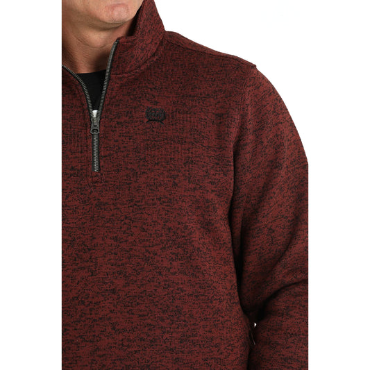Cinch Men's Quarter Zip Burgundy Pullover