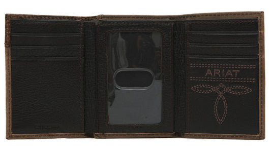 Ariat Men's Trifold Brown Wallet