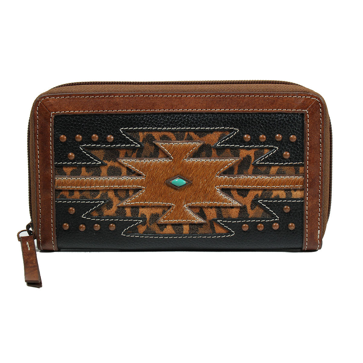Nocona Anika Style Ladies Cheetah Black & Brown Wallet