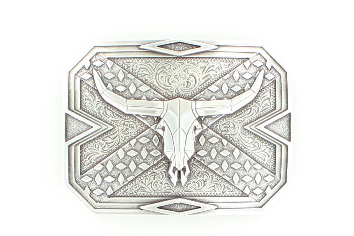 Nocona Mens Steer Skull Belt Buckle